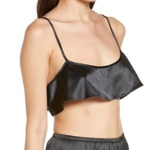 Skims Woven Shine Cami in Onyx NWT